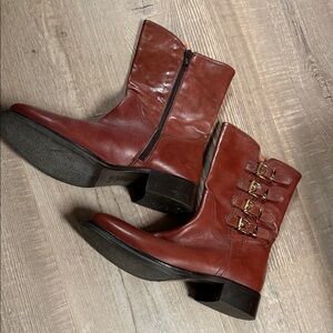 Napoleoni Made in Italy Stylish Brown Leather Mid Calf  Boots